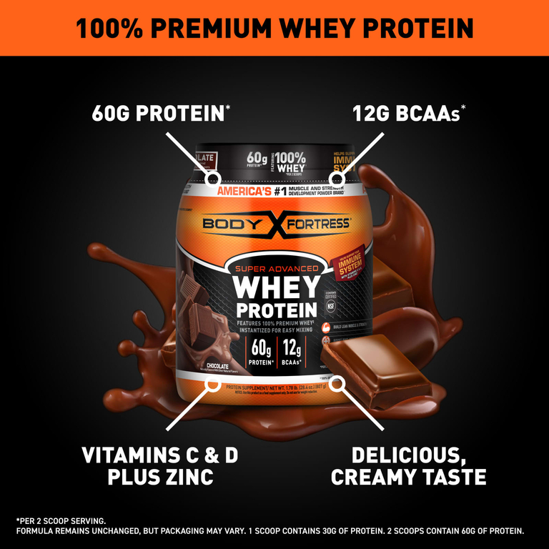 Body Fortress, Super Advanced Whey Protein, улучшенный сывороточный протеин, со вкусом шоколада, 810 г (1,78 фунта) (Товар снят с продажи) 
