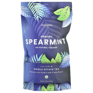 Cederberg Tea Co, Organic Spearmint, без кофеина, 100 натуральных чайных пакетиков, 140 г (4,94 унции)