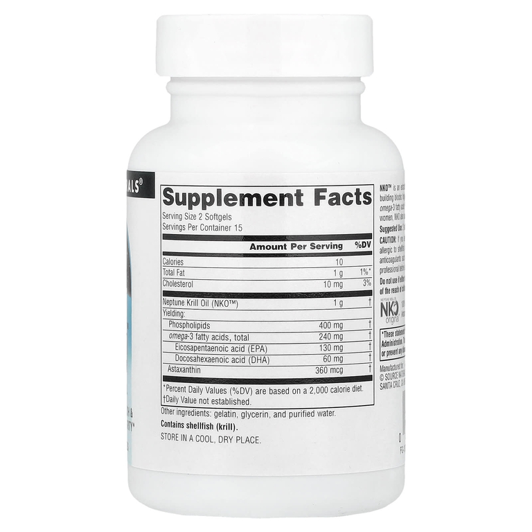 Source Naturals, масло криля, 500 мг, 30 капсул