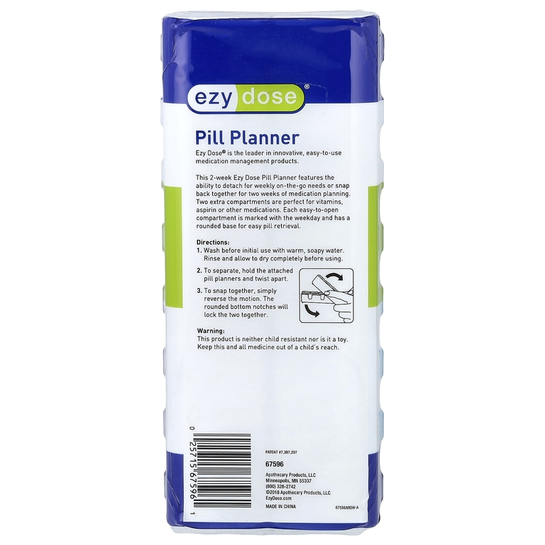 Ezy Dose, две съемные недели таблетки, 1 шт. (Товар снят с продажи) 