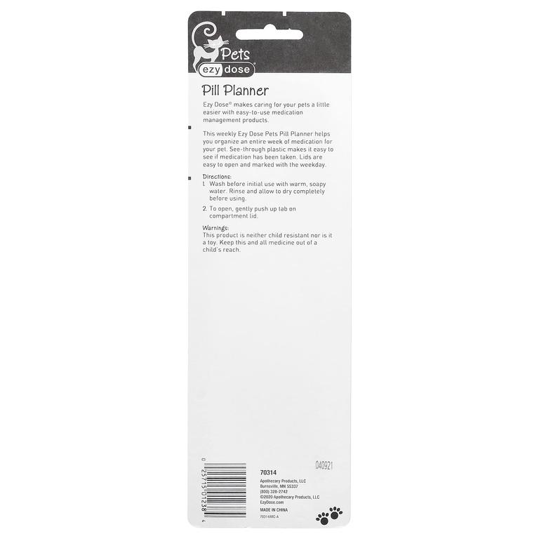 Ezy Dose, Now Pets, ежедневный органайзер для таблеток, для кошек, размер XL, 1 шт. (Товар снят с продажи) 