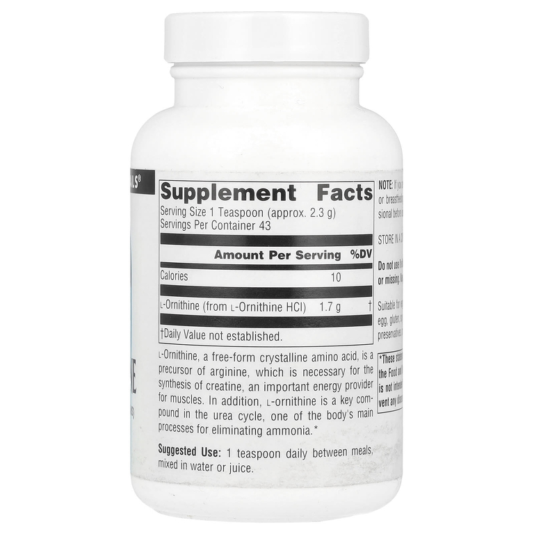 Source Naturals, L-орнитин в виде порошка, 100 г (3,53 унции)
