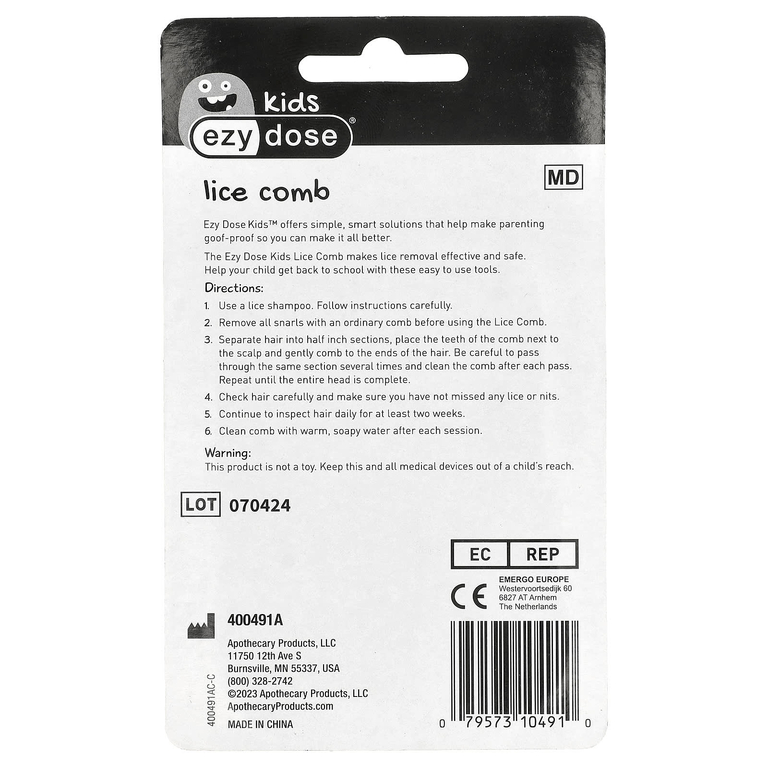 Ezy Dose, детский расческа от вшей, 1 шт. (Товар снят с продажи) 