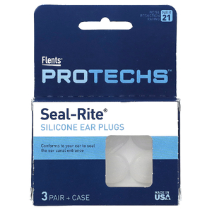 Flents, Protechs, силиконовые беруши Seal-Rite, 3 пара в футляре (Товар снят с продажи) 