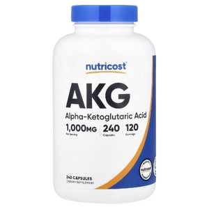 Nutricost, АКГ (альфа-кетоглутаровая кислота), 240 капсул (500 мг в 1 капсуле)