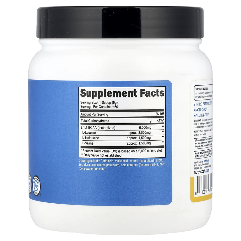 Nutricost, Performance, BCAA, апельсиновое манго, 510 г