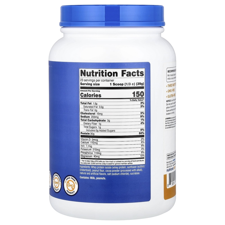 Nutricost, изолят сывороточного протеина, со вкусом шоколада, 907 г (2 фунта)