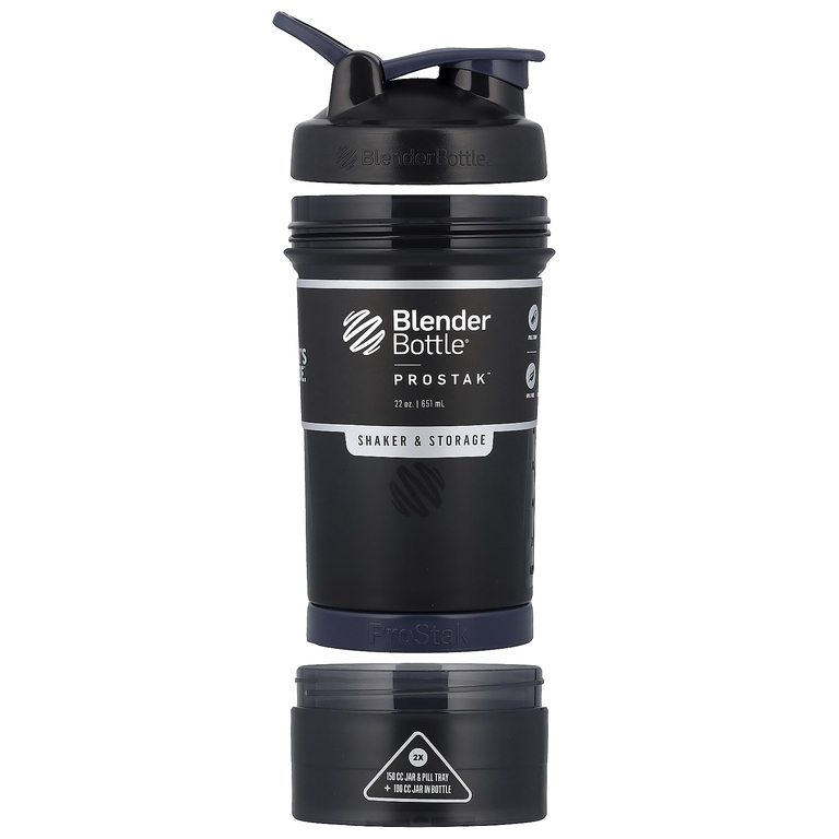 Blender Bottle, ProStak™, шейкер с контейнером для хранения, FC Black, 651 мл