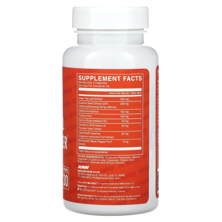 Raw Nutrition, незаменимый сжигатель жира, 60 вегетарианских капсул (Товар снят с продажи) 