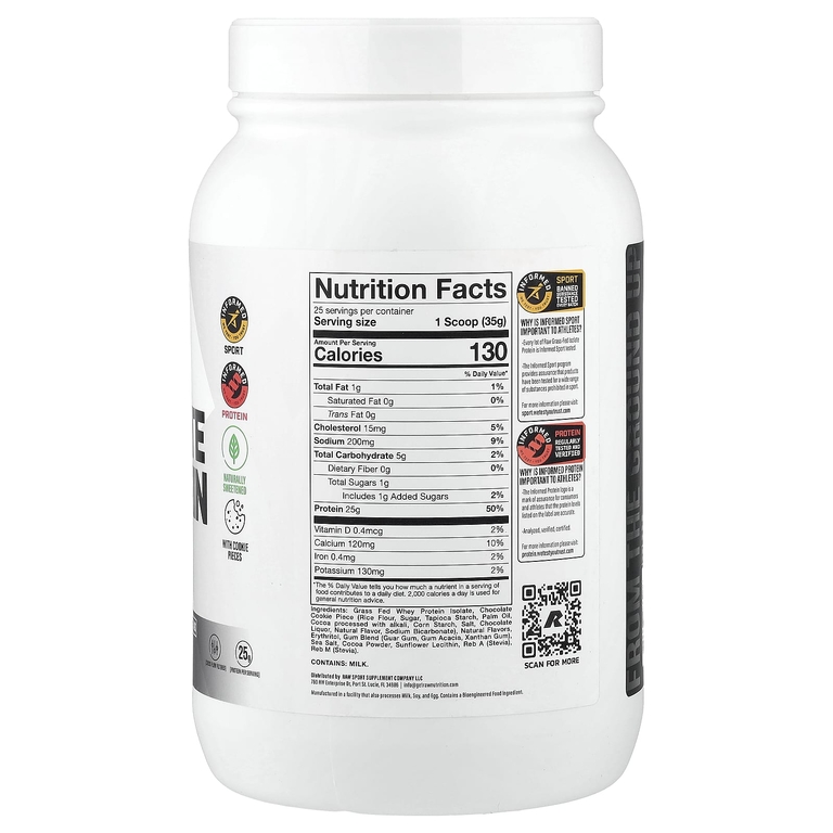 Raw Nutrition, Essentials, изолят сывороточного протеина травяного откормки, печенье и сливки, 30,86 унции (875 г)