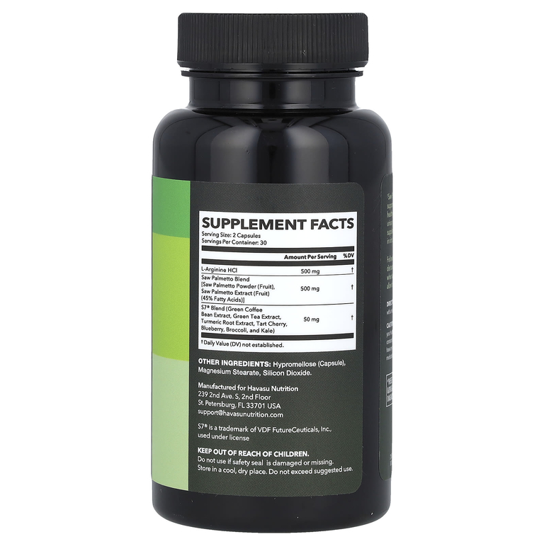 Havasu Nutrition, L-аргинин, активная формула для мужчин с сереноей, 60 капсул