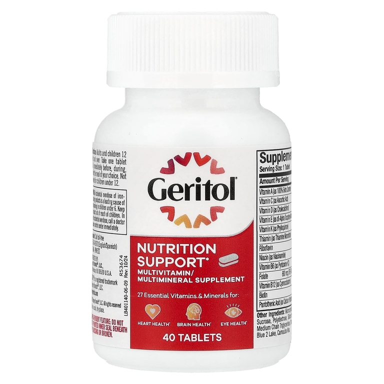 Geritol, мультивитаминная/мультиминеральная добавка, 40 таблеток