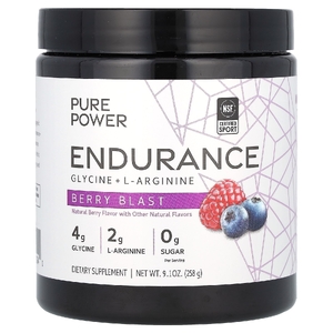 Dr. Mercola, Pure Power, выносливость, глицин и L-аргинин, со вкусом ягод, 258 г (9,1 унции) (Товар снят с продажи) 