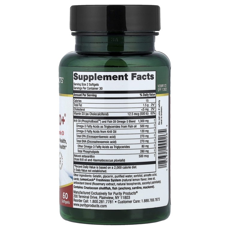Purity Products, Криль Omega 50+, 60 мягких капсул (Товар снят с продажи) 