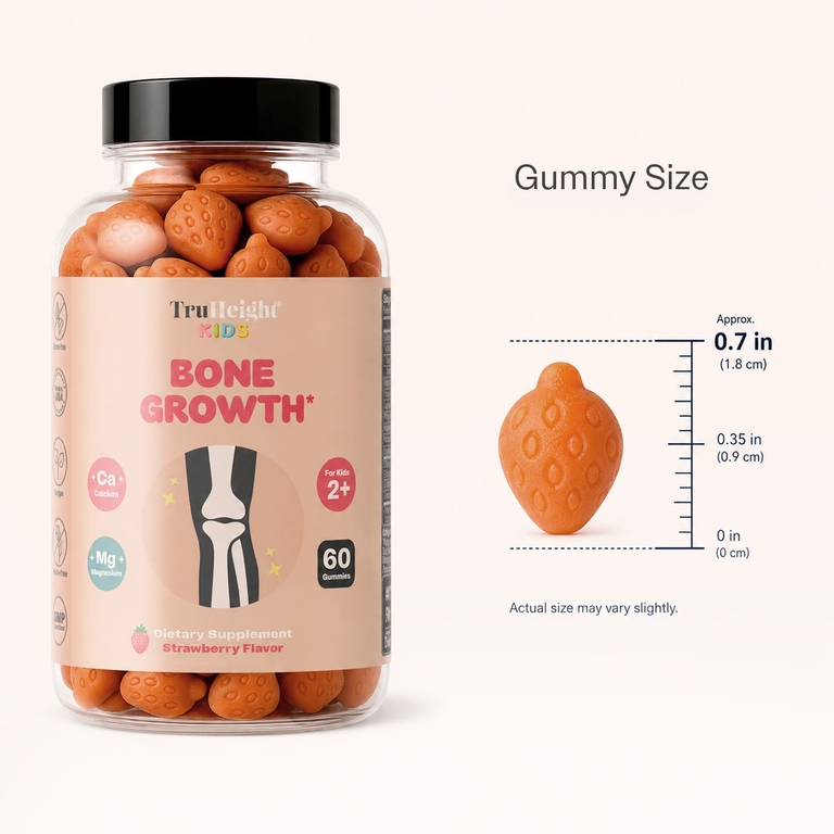TruHeight, Kids, жевательные таблетки для роста костей, для детей от 2 лет, со вкусом клубники, 60 жевательных таблеток