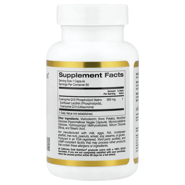California Gold Nutrition, фитосомы коэнзима Q10, 300 мг, 60 растительных капсул