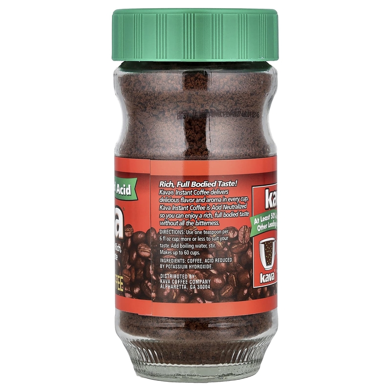 Kava Coffee, растворимый кофе, с пониженным содержанием кислоты, без кофеина, 113 г (4 унции) (Товар снят с продажи) 