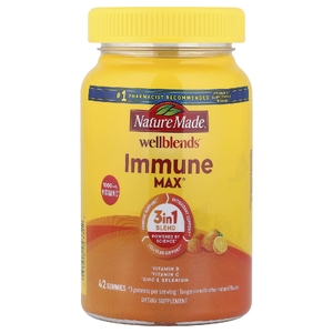 Nature Made, Wellblends™, жевательные таблетки ImmuneMax®, со вкусом мандарина, 42 жевательные таблетки