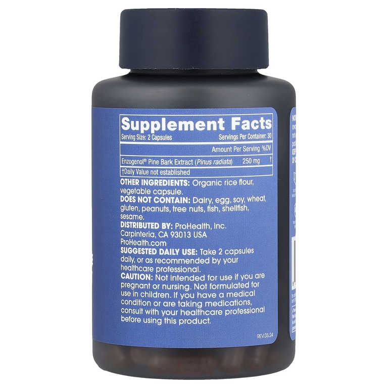 ProHealth Longevity, Enzogenol® экстракт коры сосны, 60 капсул (125 мг в капсуле)