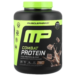 MusclePharm, Combat Protein, протеиновый порошок, со вкусом шоколадного молока, 2831 г (6,2 фунта)