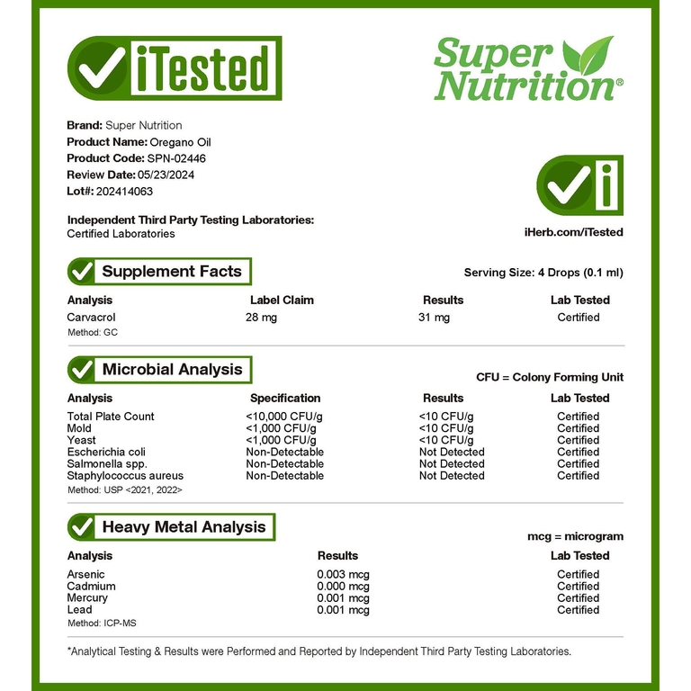 Super Nutrition, масло орегано, 40 мг, 59 мл (2 жидк. унции)