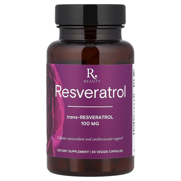 Reserveage Beauty, Ресвератрол, 30 растительных капсул