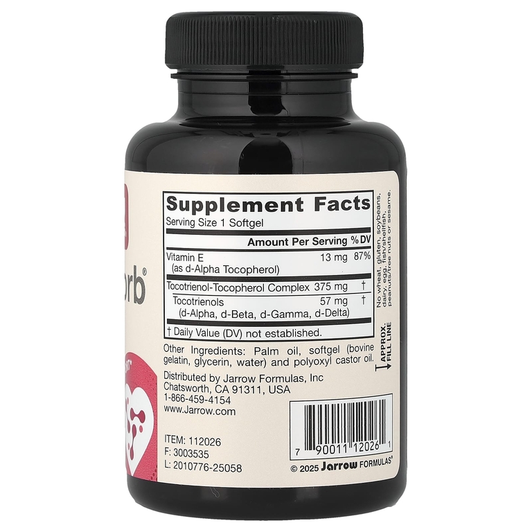 Jarrow Formulas, комплекс токотриенолов и витамина E Toco-Sorb®, 60 капсул