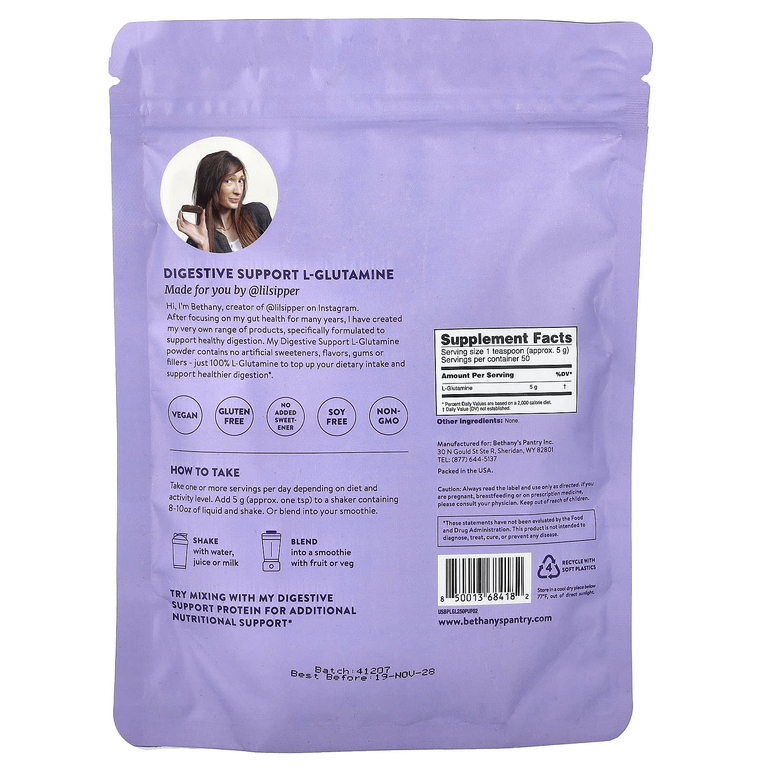 Nuzest, Bethany's Pantry, L-Glutamine™ для поддержки пищеварения, 250 г (8,8 унции)