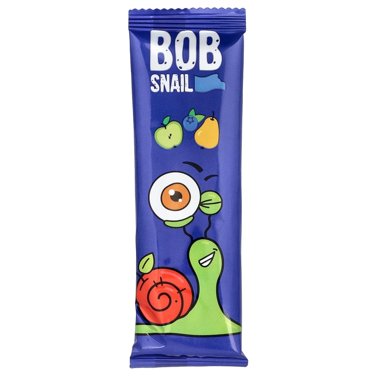 Bob Snail, фруктовая полоска, яблоко, груша и голубика, 6 полосок по 14 г (0,49 унции)
