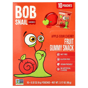 Bob Snail, фруктовое желе, яблоко и вишня, 10 шт., 90 г