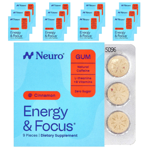 NeuroGum, Energy & Focus, корица, 12 пакетиков по 9 шт.