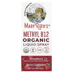 MaryRuth's, органический жидкий спрей с метилом B12, клубника, 30 мл