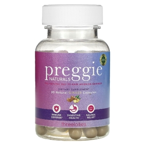 Preggie, Натуральный имбирь, 30 капсул (500 мг в каждой капсуле)