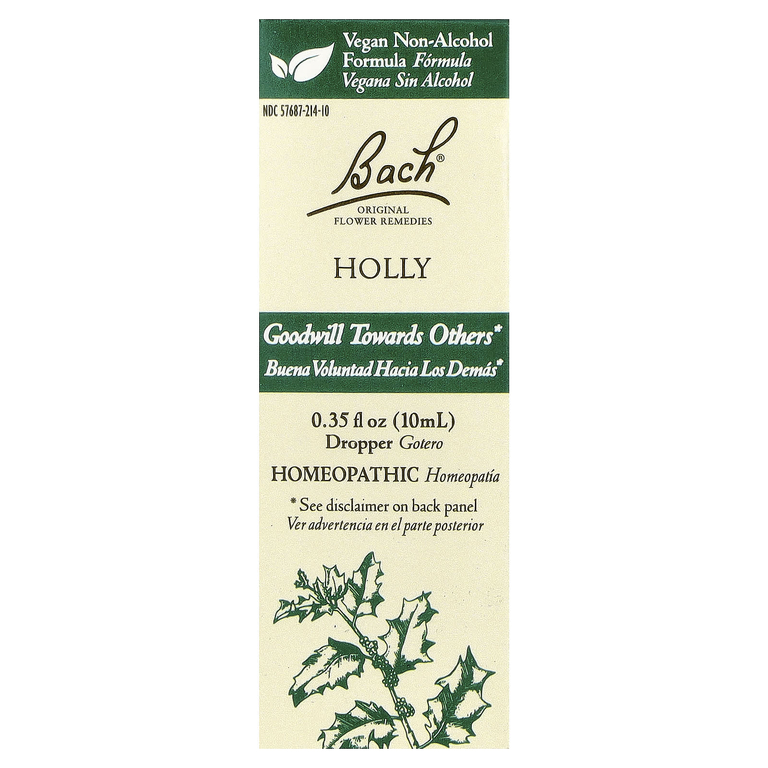 Bach, Original Flower Remedies, падуб, 10 мл (0,35 жидк. унции)