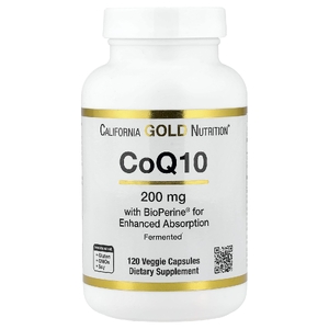 California Gold Nutrition, коэнзим Q10 с Bioperine® и экстрактом чёрного перца, улучшенная биодоступность, 120 вегетарианских капсул