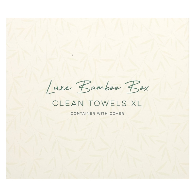 Clean Skin Club, Luxe Bamboo Box, чистые полотенца, размер XL, контейнер с крышкой, 50 шт.