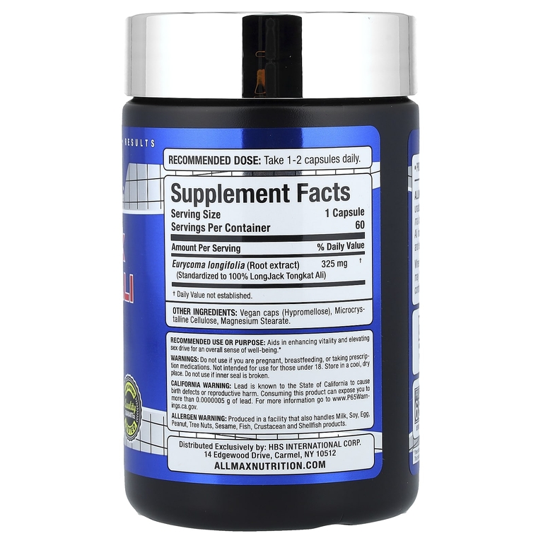 ALLMAX, Essentials, эврикома длиннолистая, 325 мг, 60 капсул
