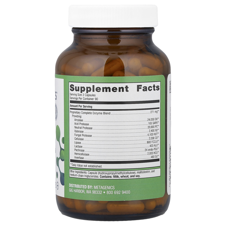 Metagenics, SpectraZyme®, полные ферменты, 180 капсул