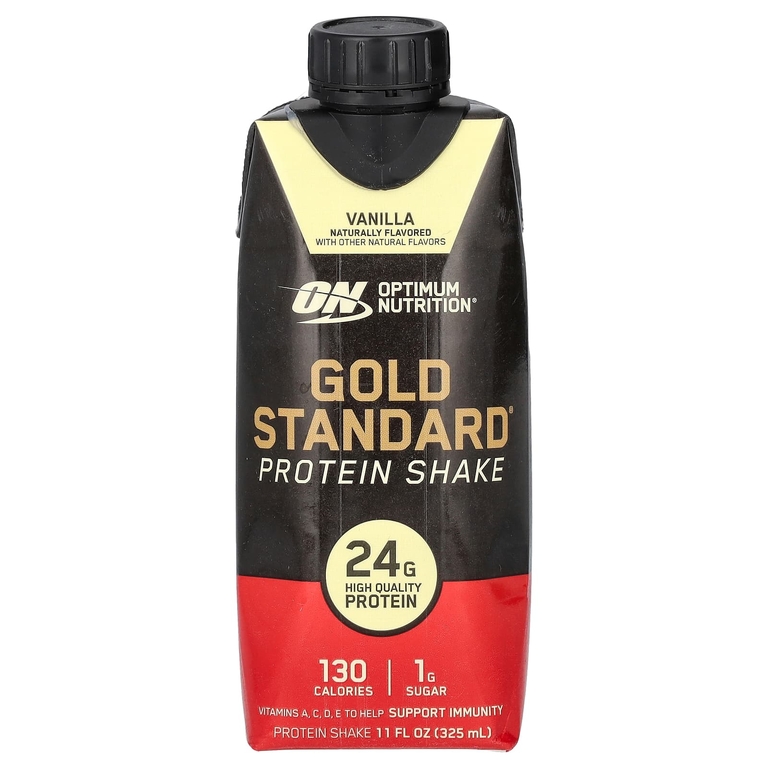 Optimum Nutrition, протеиновый коктейль Gold Standard, со вкусом ванили, 4 упаковки по 325 мл (11 жидк. унций)