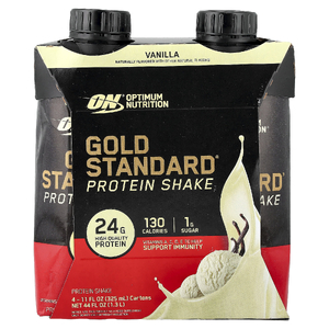 Optimum Nutrition, протеиновый коктейль Gold Standard, со вкусом ванили, 4 упаковки по 325 мл (11 жидк. унций)