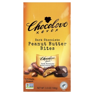 Chocolove, темный шоколад с начинкой, соленая арахисовая паста, 55% какао, 100 г (3,5 унции)