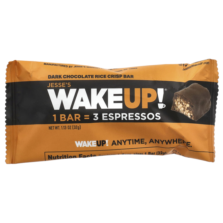 Jesse's WAKEUP!, рисовые батончики с хрустящей корочкой, темный шоколад, 6 шт., 32 г (1,13 унции) (Товар снят с продажи) 