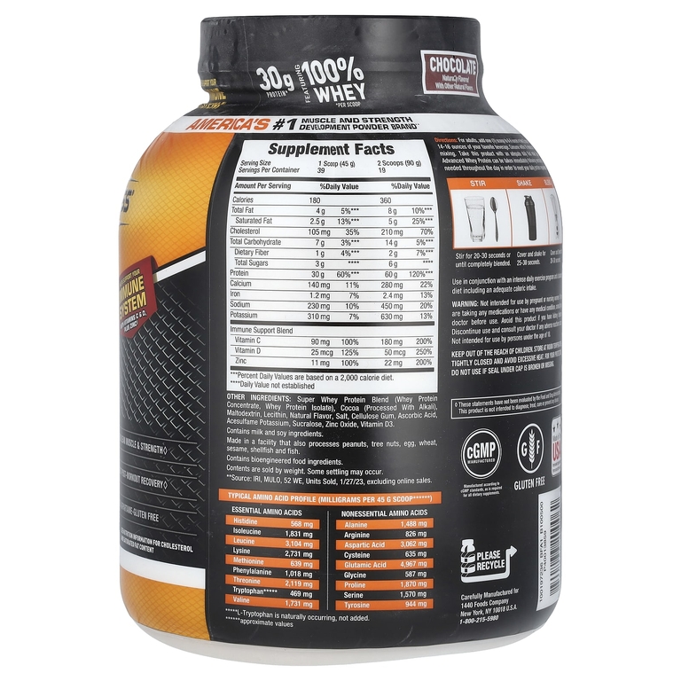 Body Fortress, Super Advanced Whey Protein, улучшенный сывороточный протеин, со вкусом шоколада, 1769 г (3,9 фунта)
