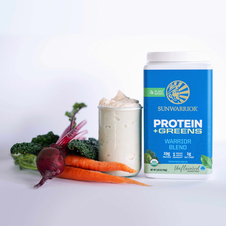 Sunwarrior, Warrior's Blend Supergreens, смесь протеин и зелень, без добавок, 750 г (1,65 фунта)