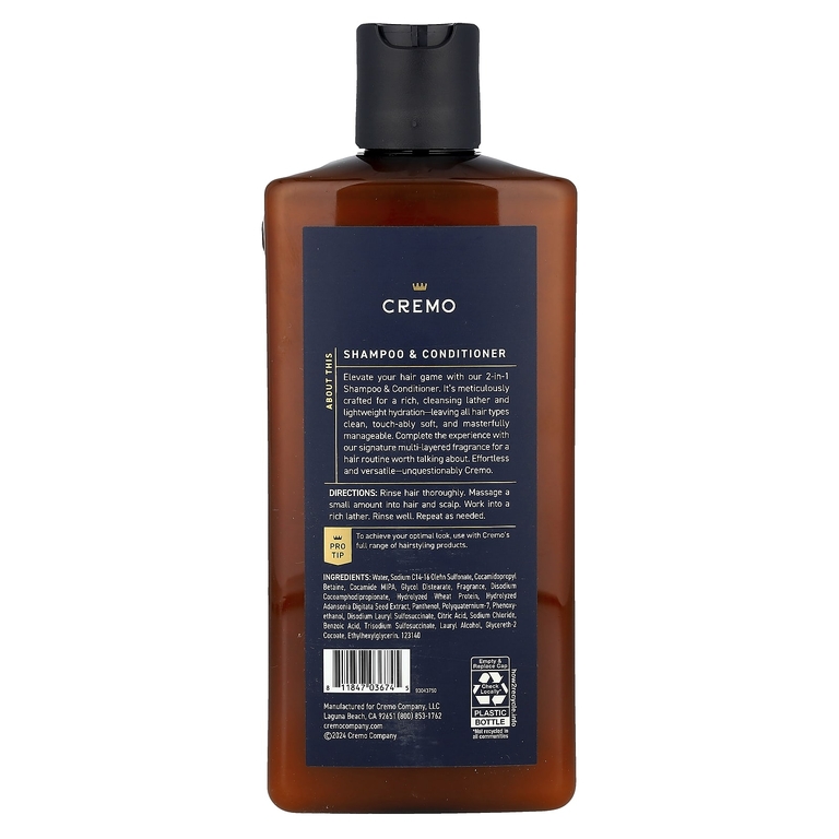 Cremo, Шампунь и кондиционер 2 в 1, Palo Santo, 473 мл (16 жидк. Унций)