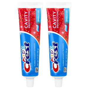 Crest, для детей, зубная паста против кариеса с фтором, с блестками, 3 шт. в упаковке, 130 г (4,6 унции)