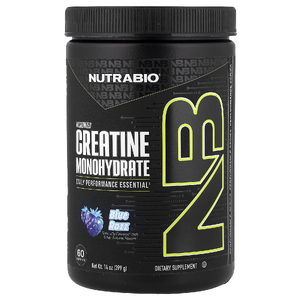 NutraBio, микронизированный моногидрат креатина, со вкусом голубой малины, 399 г (14 унций)