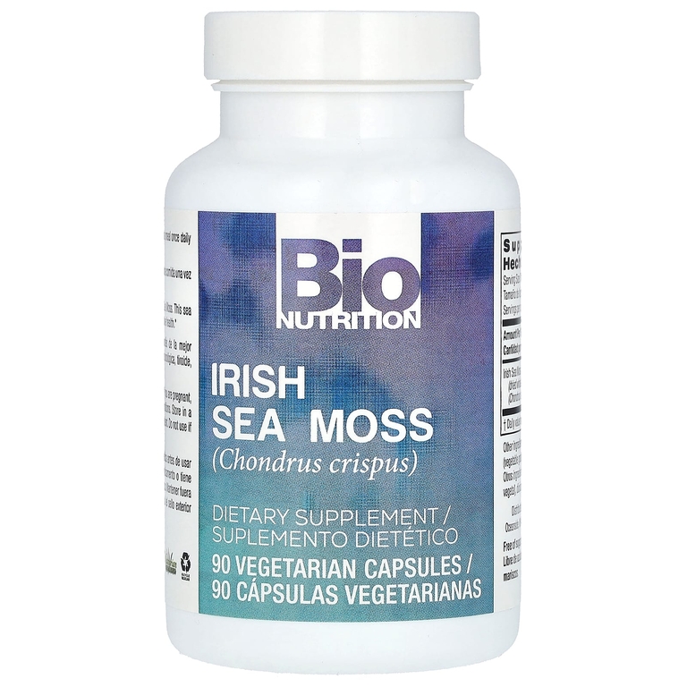Bio Nutrition, ирландский морской мох, 90 вегетарианских капсул (750 мг в одной капсуле)