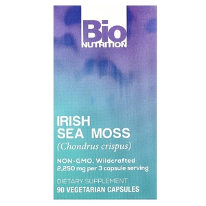 Bio Nutrition, ирландский морской мох, 90 вегетарианских капсул (750 мг в одной капсуле)