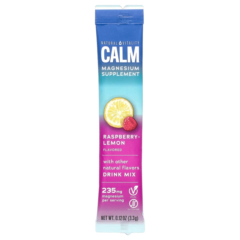 Natural Vitality, CALM®, смесь для приготовления напитка с магнием, малина и лимон, 30 пакетиков по 3,3 г (0,12 унции)